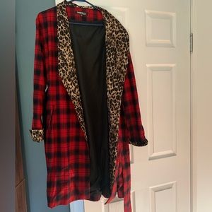 Leopard and plaid size large jacket